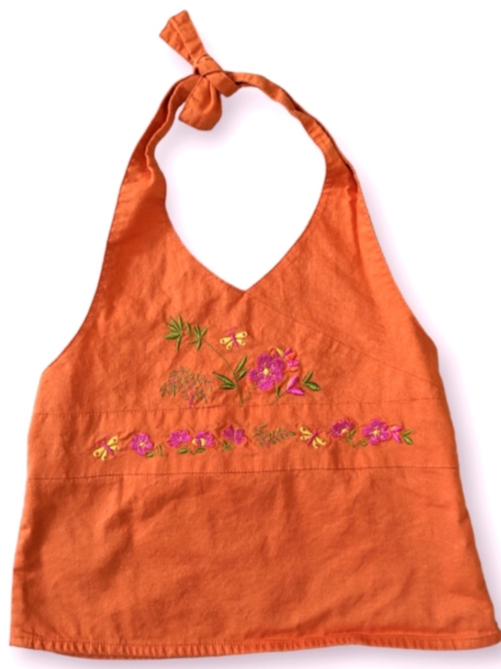 American Girl halter top Jess Meet size 8 orange floral butterflies